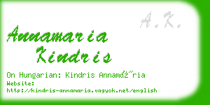 annamaria kindris business card